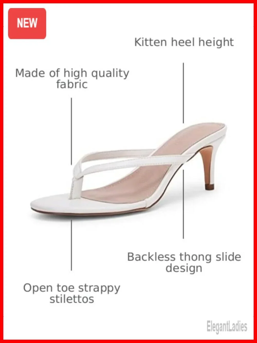 Kitten Heel Thong Sandals T-Strap Open Toe Slip On Summer Beach Shoes